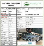 1997 JEEP CHEROKEE Rear Back Door Inner Trim Panel Left Driver Side LH G