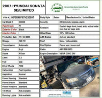 2006 - 2010 HYUNDAI SONATA Rear Back Brake Disc Caliper 3.3L A/T Left Side LH G