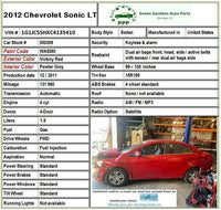 2012 CHEVY SONIC Engine Control Module 1.8L Code 12650655 G
