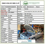 2003 VOLVO 60 SERIES Head LampWasher Motor 0390206219 Left Side LH G
