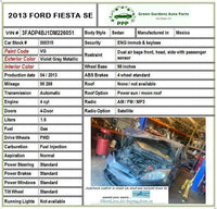 2013 FORD FIESTA Engine Starter Motor 1.6L A/T 95K Miles Sedan G