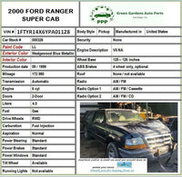 2000 FORD RANGER Rear Back Glass Wiper Motor PickuP G