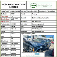 1999 JEEP CHEROKEE Front Bumper Cover Paint Code PG8 Wagon 4Dr G