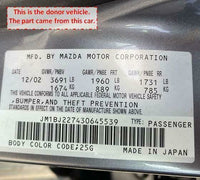 2008 MAZDA PROTEGE Rear Suspension Crossmember 2.0L A/T Sedan G