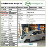 Driver Left and Rear Passenger Side Cloth Seat Assembly MITSUBISHI MIRAGE 2015 K