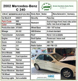 2001 - 2003 MERCEDES BENZ C-CLASS C240 Sunroof Moon Roof Glass Upper Window OEM