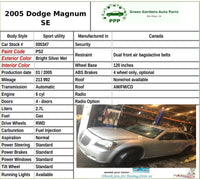 2005 DODGE MAGNUM Front Sun Visor with Mirror Left Driver Side LH G