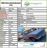 SUBURBAN 10 1973 - 1991 Rear Vent Glass Window w/o Privacy Tint Left Side LH G