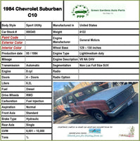 1984 SUBURBAN 10 Front Outside Door Handle Right Passenger Side RH G