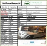 2005 DODGE MAGNUM Rear Bumper Reinforcement Impact Face Bar G