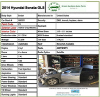 2014 HYUNDAI SONATA Emergency Parking Foot Stop Brake Pedal Assembly G