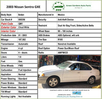 2000 - 2003 NISSAN SENTRA Front Bumper Cover Assembly Paint Code QM1 Sedan G