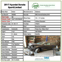 2015 - 2019 HYUNDAI SONATA Engine Coolant Pump 2.4L A/T Belt Driven Sedan G