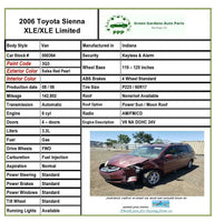 2006 TOYOTA SIENNA Traction Off Switch Control Interior Van G