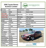 2006 TOYOTA SIENNA Traction Off Switch Control Interior Van G