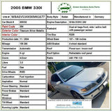2005 BMW 330I Rear Door Right Passenger Side RH Paint Code:354 Fits: 2001-2005 T