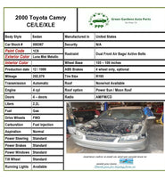 2000 TOYOTA CAMRY Front Bumper Reinforcement Impact Face Bar 2.2L FWD Sedan G