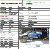 1990 - 1995 TOYOTA 4RUNNER Fender Front Right Passenger Side Paint Code:8E3 RH M