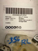 2000 - 2006 NISSAN SENTRA GXE Sedan Rear Door Latch Left Driver Side LH T