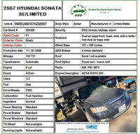 2007 - 2008 HYUNDAI SONATA Front Door Latch Actuator Left Driver Side RH Used T