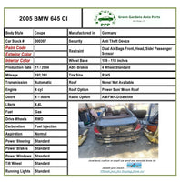 2005 BMW 645CI Coupe 4.4L Engine Starter Motor A/T 4-Cylinder Fits: 2004-2005 T