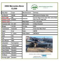 2000 - 2004 MERCEDES CL CLASS Coupe Overhead Ceiling Sun Roof Moon Roof Glass T