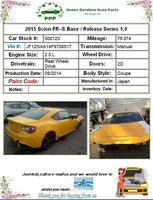 2015 SCION FRS Coupe 2.0L Rear Back Bumper Support Bracket Right Passenger Side