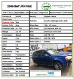 2004 - 2007 SATURN VUE Wagon 2.2L Manual Transmission M/T Fuel Tank Assembly