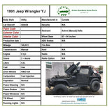 1991 JEEP WRANGLER Utility 4.0L Front Bumper Dual Tubular Guard w/ Hoop Black G