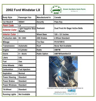 1999 - 2003 FORD WINDSTAR LX Van 3.8L Engine Alternator P/N AR109654A M