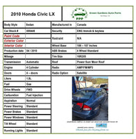 2010 HONDA CIVIC LX Sedan 1.8L Front Door Wire Wiring Harness Left Driver Side G