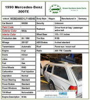 1988 - 1993 MERCEDES 300TE Wagon Rear Driver Door Glass Window Left LH