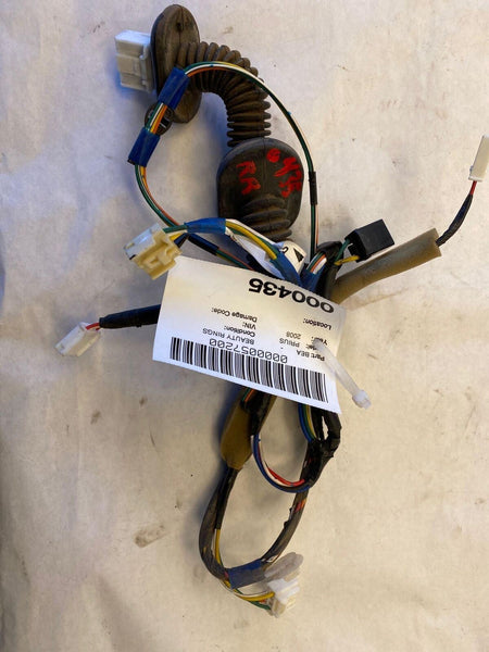 2008 TOYOTA PRIUS Hatchback 1.5L Rear Door Wire Harness Right Passenger Side OEM