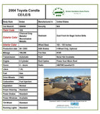 2003 2008 TOYOTA COROLLA Sedan 1.8L Rear Brake Drum Left or Right Side 5 Lugs