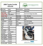 2006 TOYOTA COROLLA 1.8L Trunk Release Luggage Door Lock Opener Safety OEM