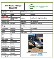 1999-2003 MAZDA PROTEGE Front Manual Door Window Regulator Right Passenger Side