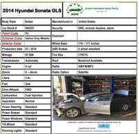 2011 - 2014 HYUNDAI SONATA Trunk Decklid w/ Rear Camera Paint Code P3 Metallic