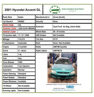 2000 - 2006 HYUNDAI ACCENT Rear Door Window Manual Regulator Left Driver Side LH