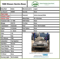1987 - 1990 NISSAN SENTRA Sedan 2-door Quarter Glass Window Right Passenger Side