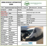2002-2006 DODGE SPRINTER 3500 Front Door Manual Regulator White Left Driver Side