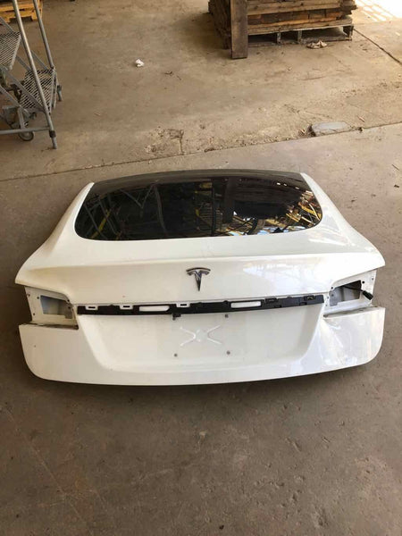2015 TESLA S Hatchback Rear Decklid Hatch Tailgate Paint Code PPSW White OEM