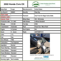 2002 Honda Civic Parking Emergency Brake Handle Lever Assembly 1.7L Coupe OEM M