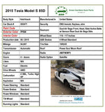 2015 TESLA Model S Hatchback Overhead Body Chrome Moulding Left Driver Side LH