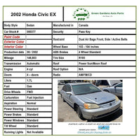 2002 HONDA CIVIC 2002 A/C Defrost On/Off Heater Climate Control A010 NH-365L OEM