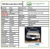 1994 - 1995 MERCEDES S-CLASS S500 Sedan Automatic Transmission Rear Drive Shaft