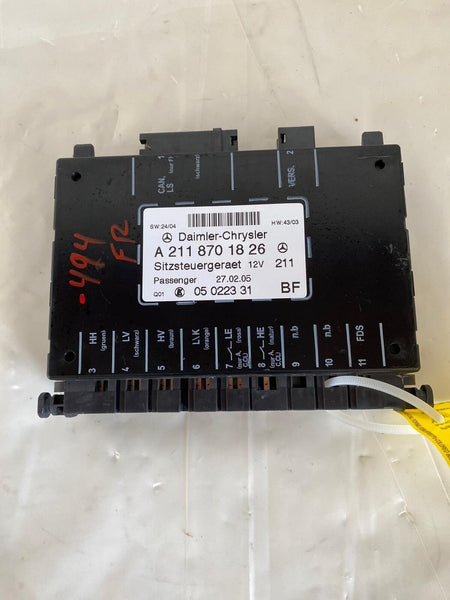 2003 - 2005 MERCEDES BENZ CLK320 Convertible Seat Control Module P/N 2118701826