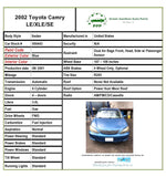 2002 - 2006 TOYOTA CAMRY XLE Sedan Air Bag Airbag Roof Curtain Shield Right RH
