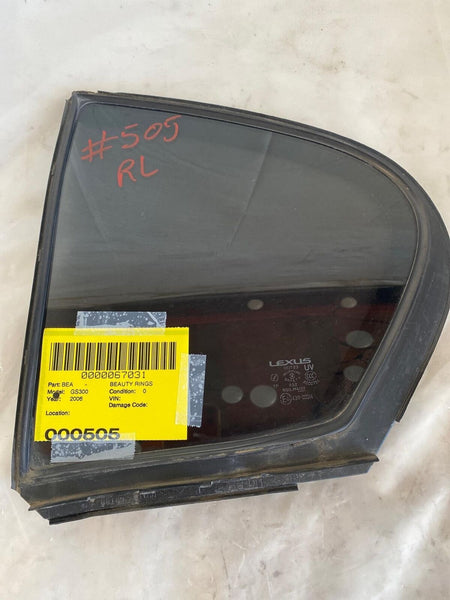 2006 LEXUS GS300 Sedan 3.0L Rear Door Vent Glass Window Left Driver Side LH OEM