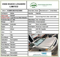 2000 BUICK LESABRE Engine Cylinder Block 3.8L VIN K 8th digit