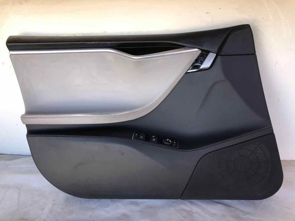 2014 TESLA Model S Hatchback Front Inner Door Trim Panel Black Left Driver Side